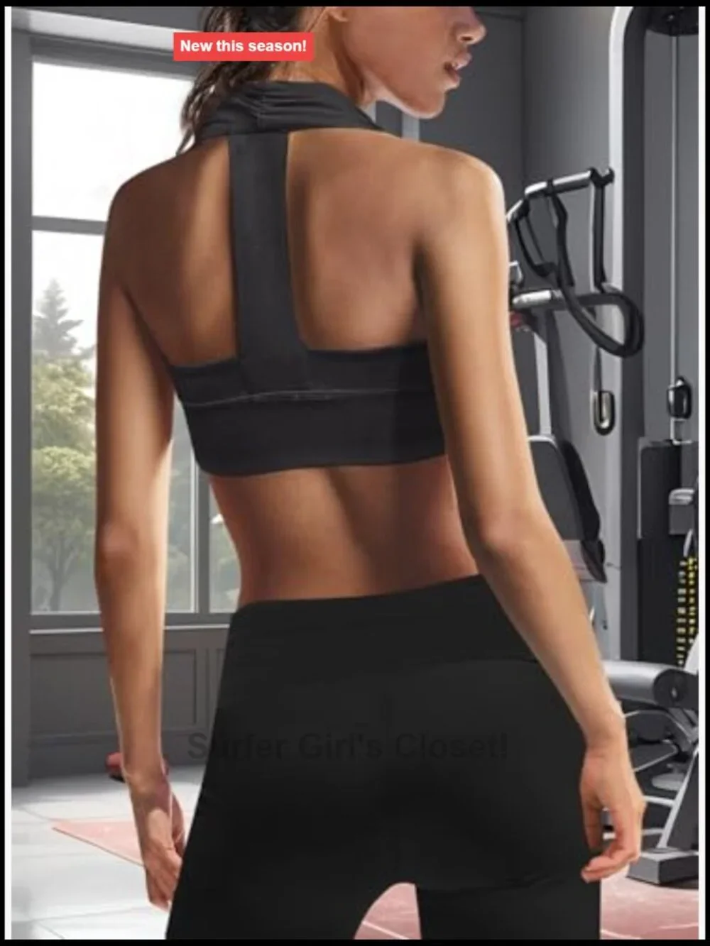 Halter Sports Bra Cropped Workout Top Medium Impact Pilates Bra Racerback Tank